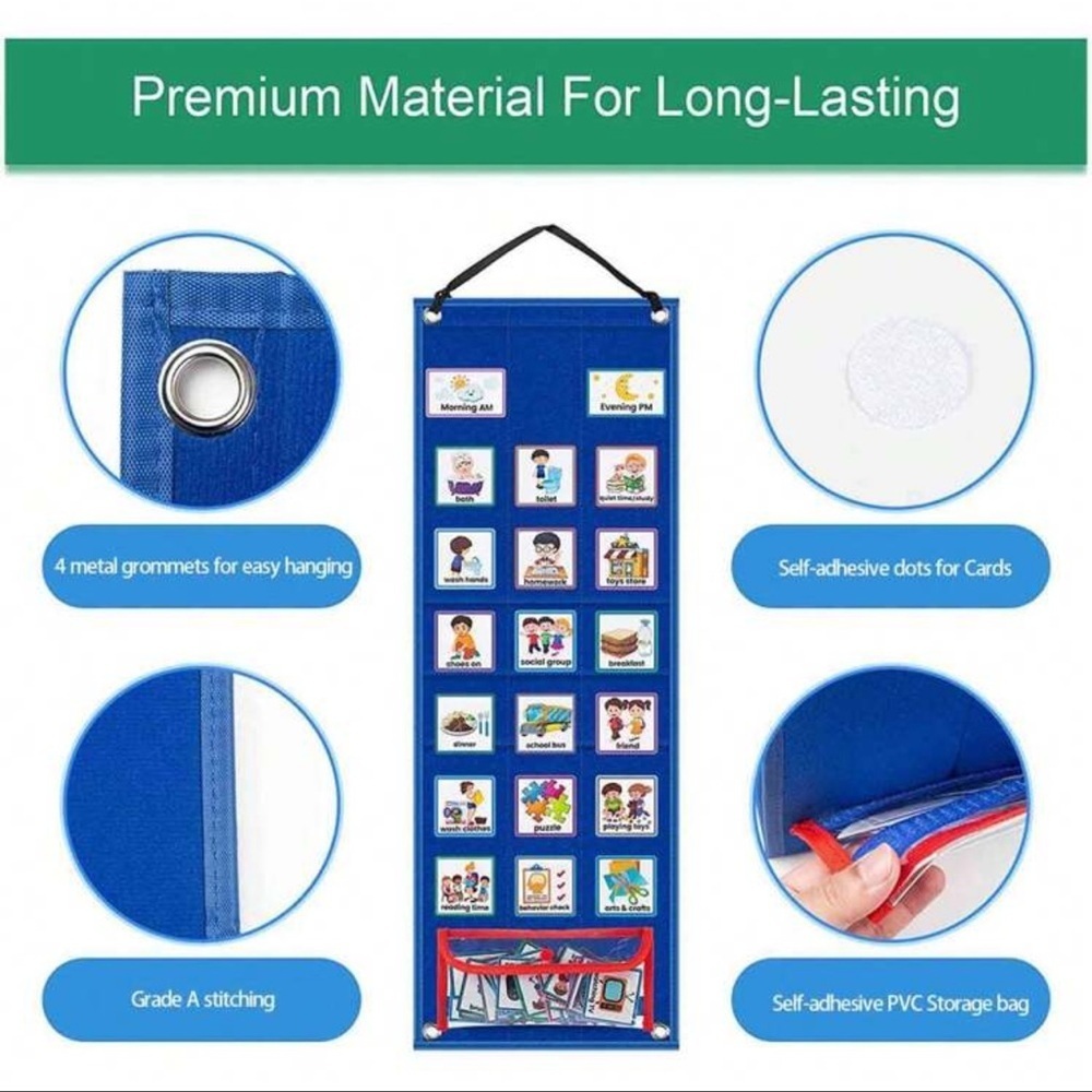 1pc Reusable Daily Schedule Visual Time Table, Routine Work Plan With 70 Picture - Picture 6 of 10